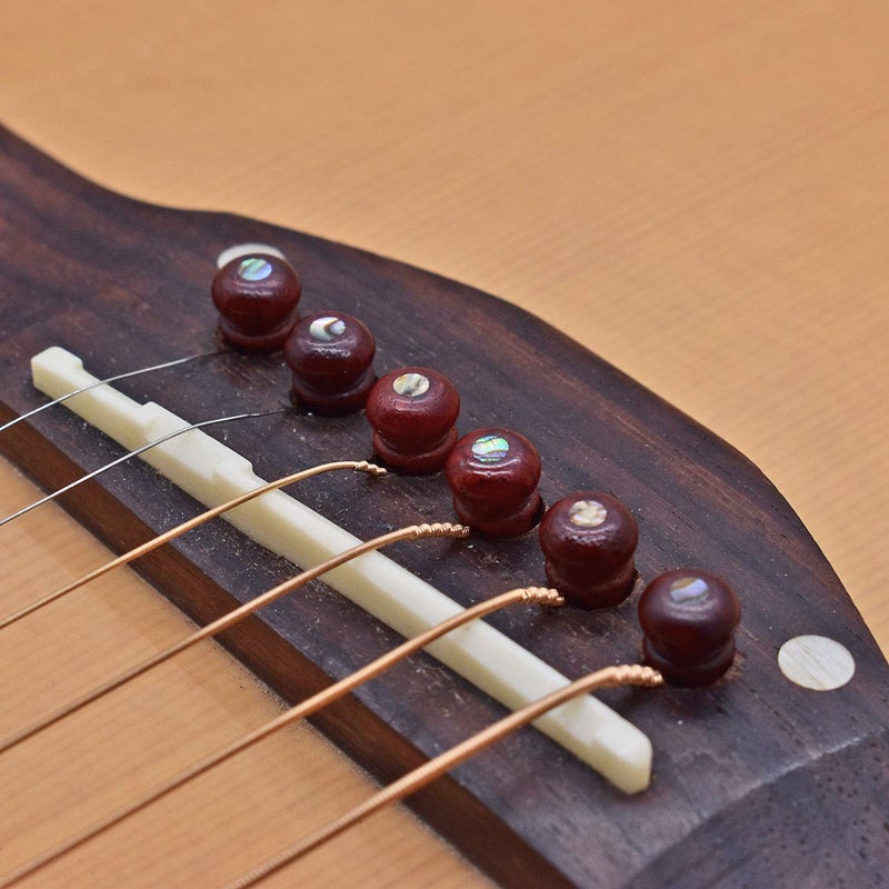 Vencetmat Cocobolo Guitar Bridge Pins, Vintage Style, Slotted, Green Abalone Dot Inlaid. - Image 2